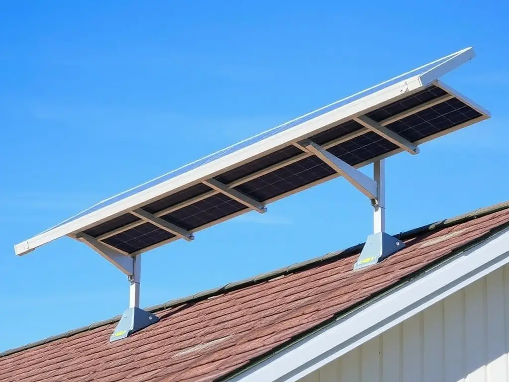 A dynamic image showcasing various solar panel mounting systems installed on rooftops and ground mounts, highlighting their sturdy construction and adaptability to different environments. The image emphasizes the importance of secure and reliable mounting solutions.
